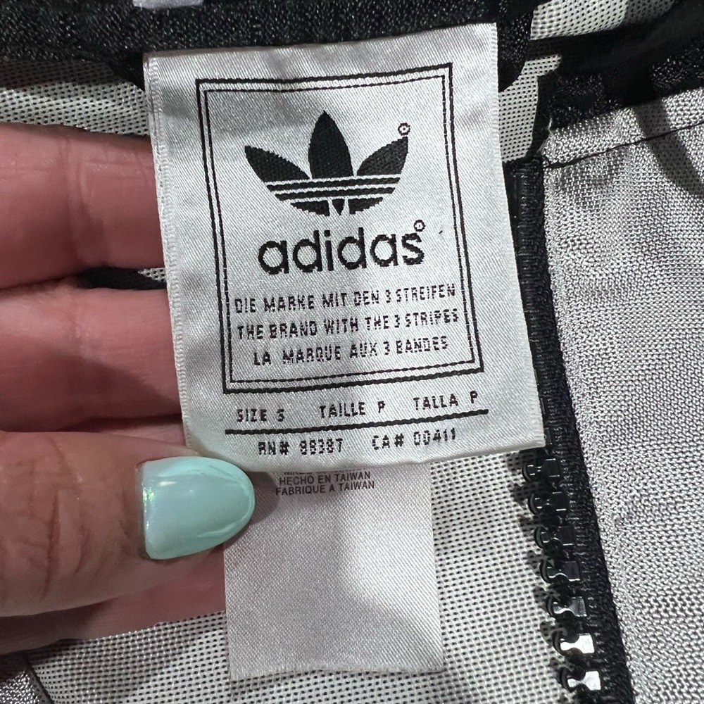 Vintage Adidas Men's Silver and Black Track Jacket - Picture 4 of 8